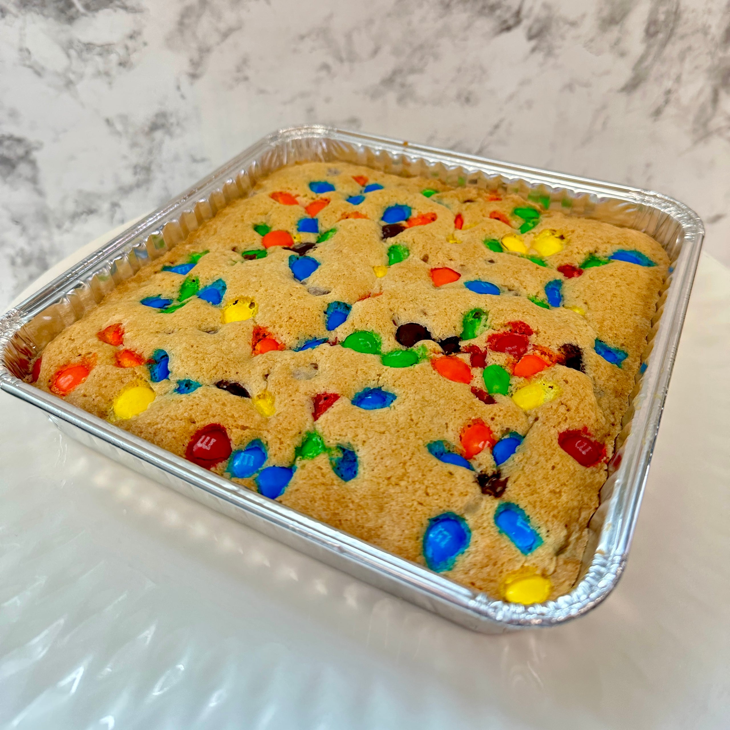 Gluten Free M&M Cookie Cake